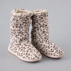 FLORES - Bota Fur Animal Print Mujer