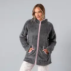 FLORES - Poleron Coralfleece Con Gorro Mujer