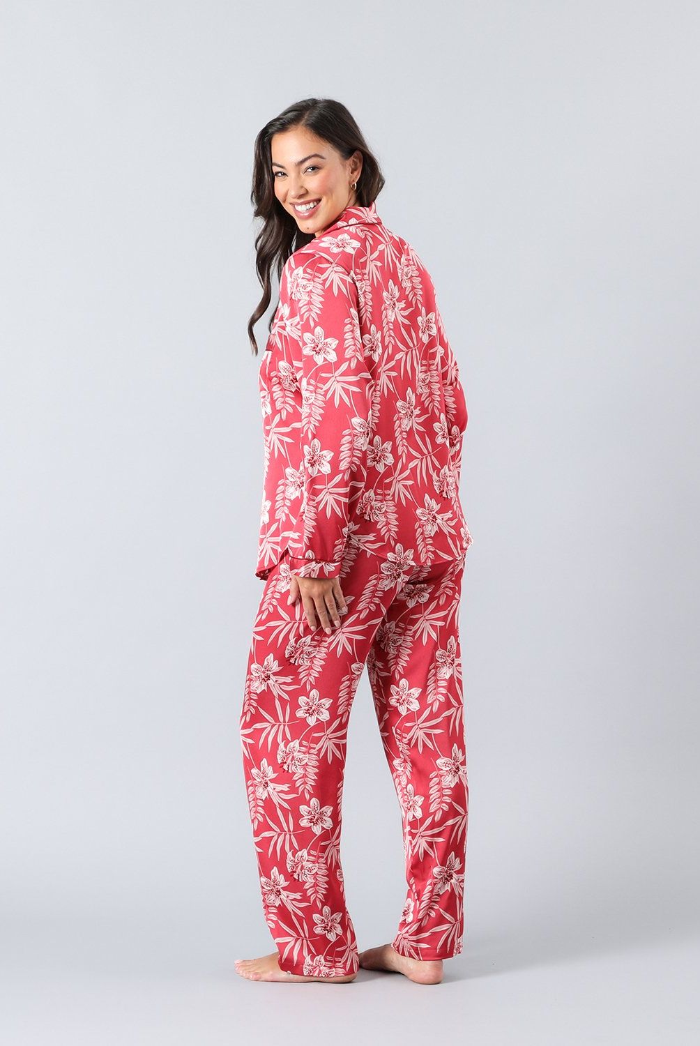 FLORES - Set Camisero + Pantalon Satin Print Mujer Flores