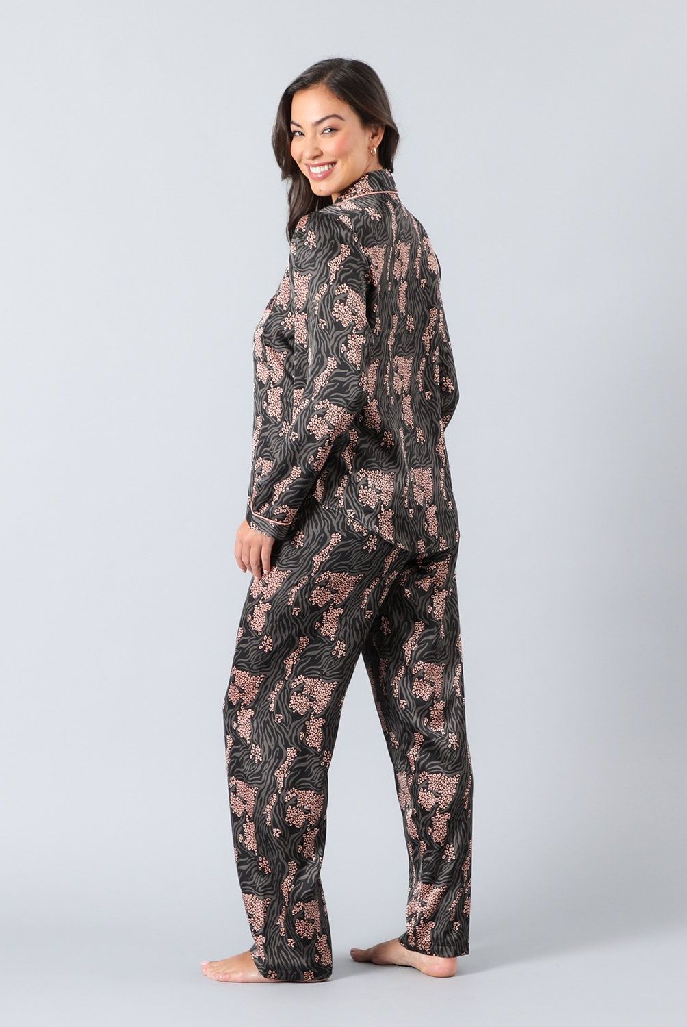 FLORES - Set Camisero + Pantalon Satin Print Mujer Flores
