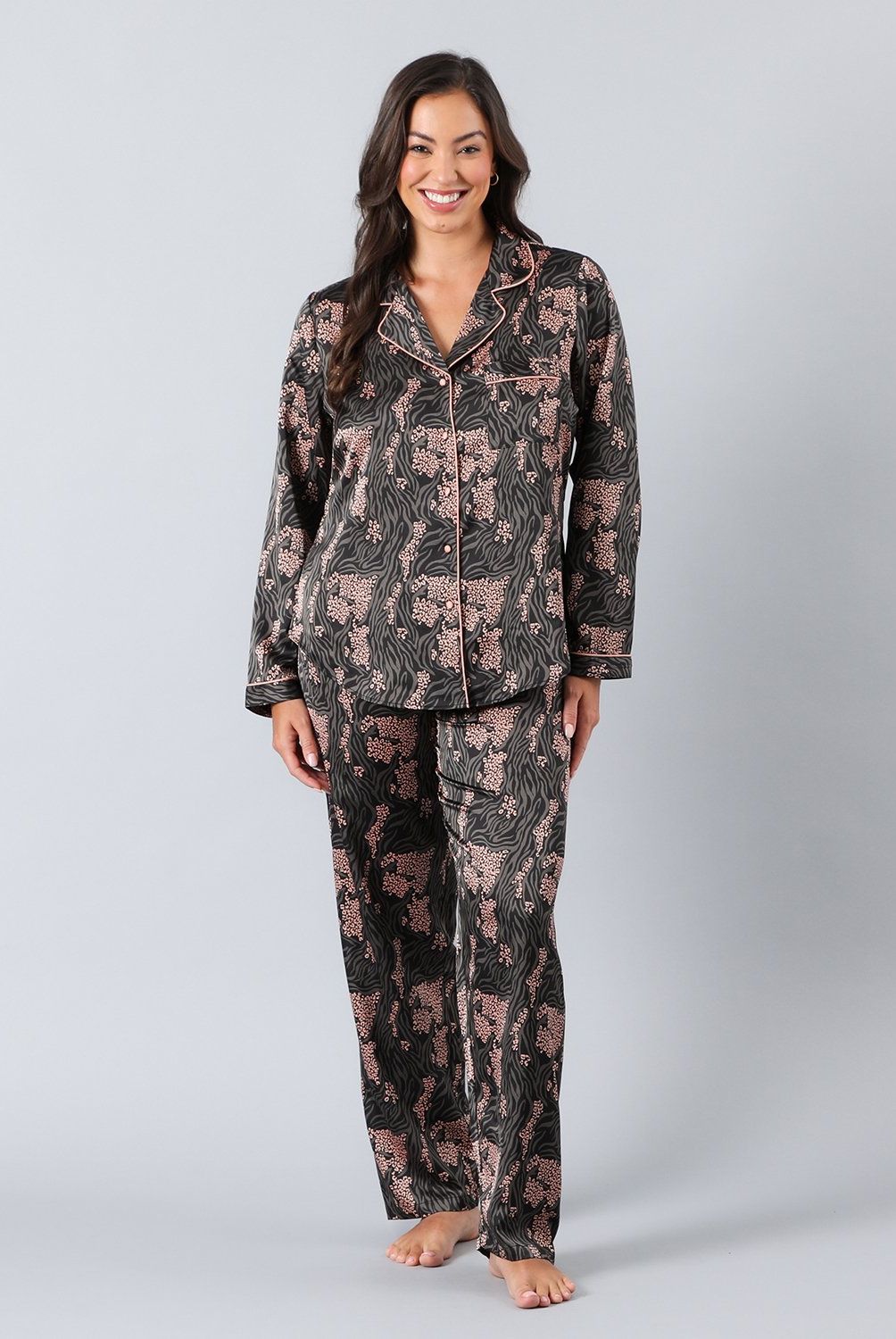 FLORES - Set Camisero + Pantalon Satin Print Mujer Flores