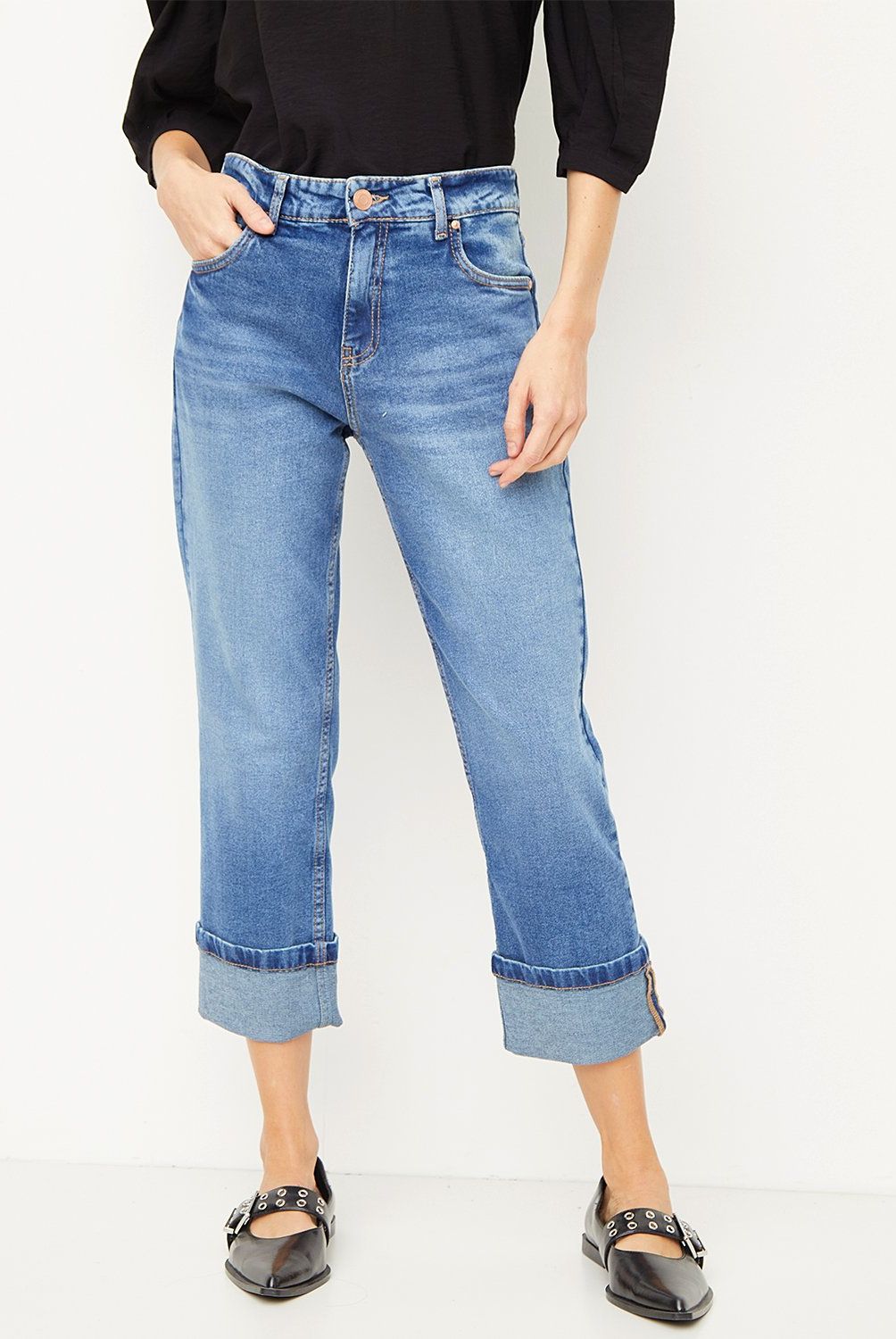 BASEMENT - Jeans Slim Tiro Medio Mujer Basement