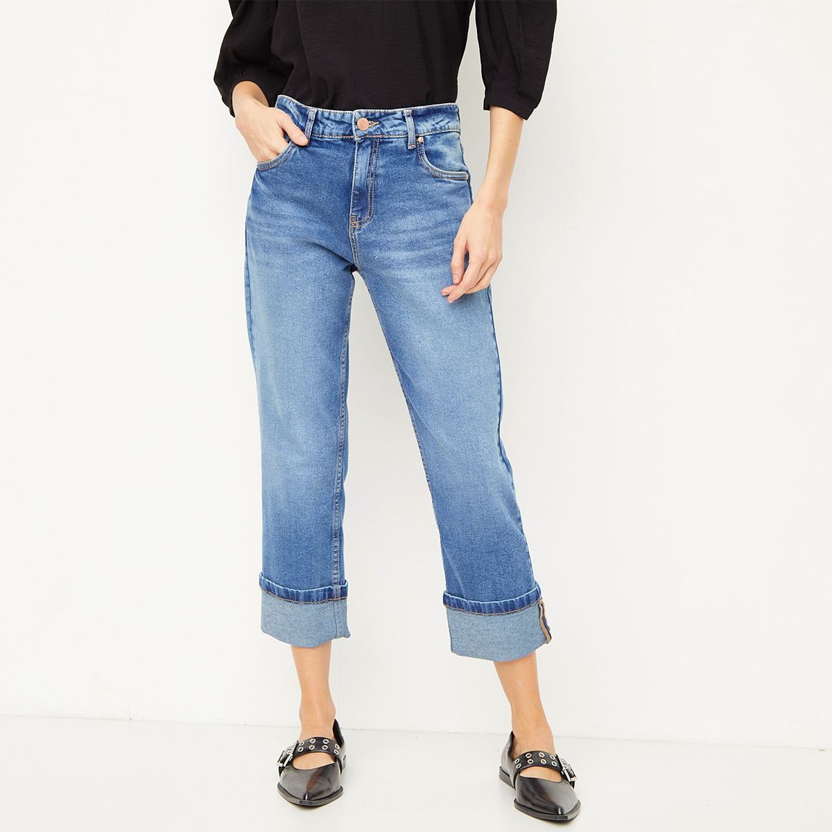 BASEMENT - Jeans Slim Tiro Medio Mujer Basement