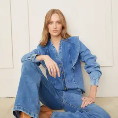 BASEMENT - Blusa Manga Larga Algodón Mujer