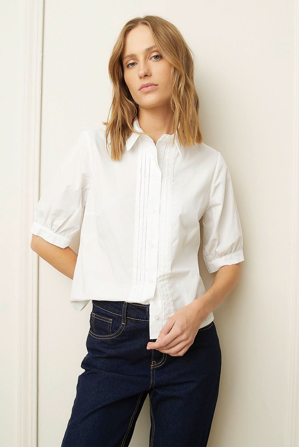 BASEMENT - Blusa Manga Corta Algodón Mujer Basement