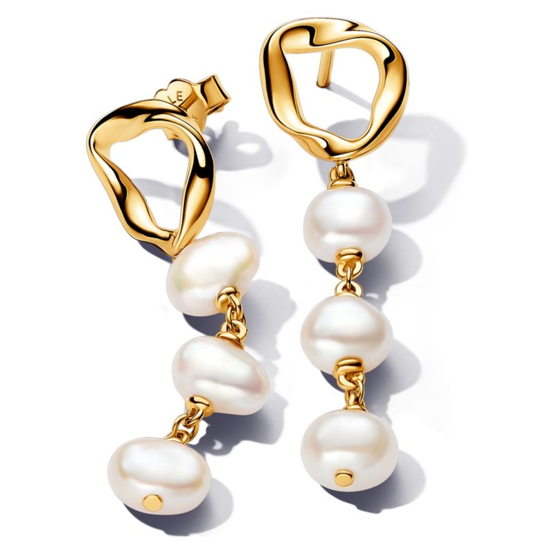 PANDORA - Aros Perlas De Agua Dulce Mujer Pandora