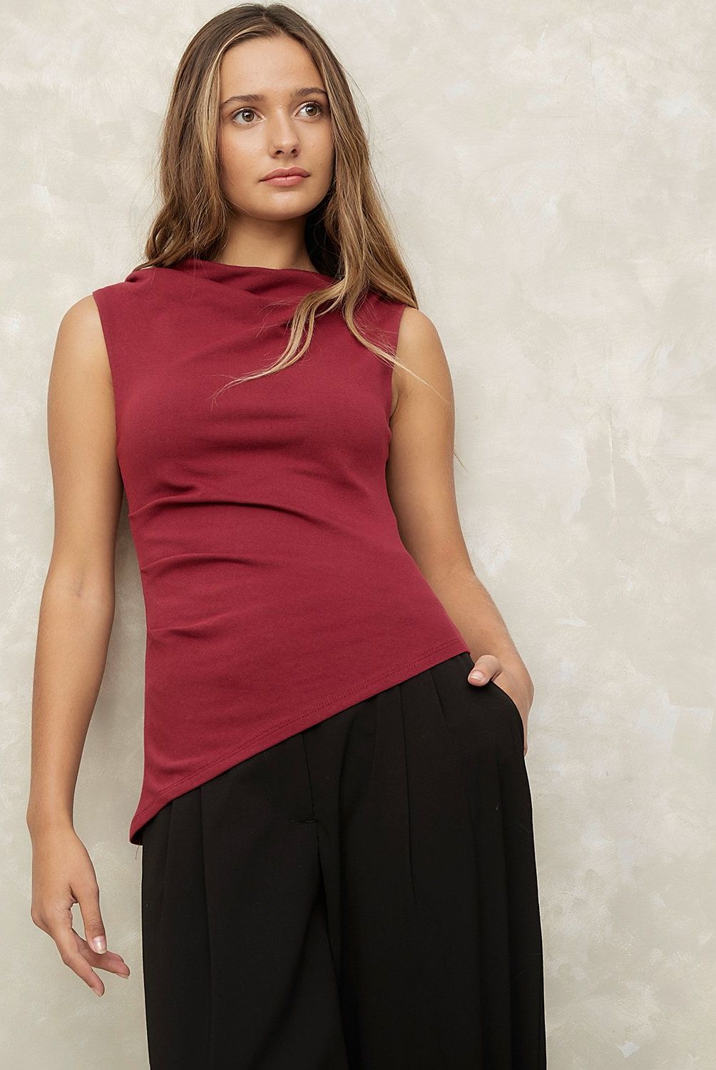 SYBILLA - Polera Sin Mangas Algodón Mujer Sybilla