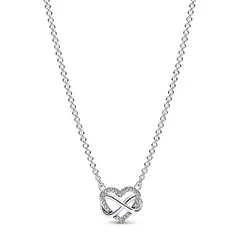 PANDORA - Collar Corazón Infinito De Plata Mujer
