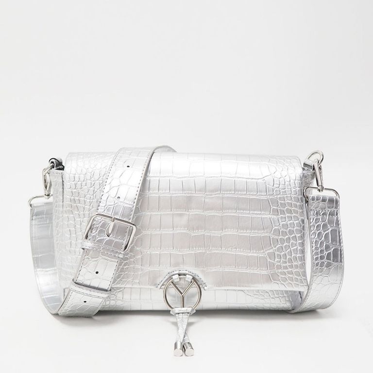 YAMBO Cartera Croco Silver Mujer