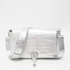 YAMBO - Cartera Croco Silver Mujer