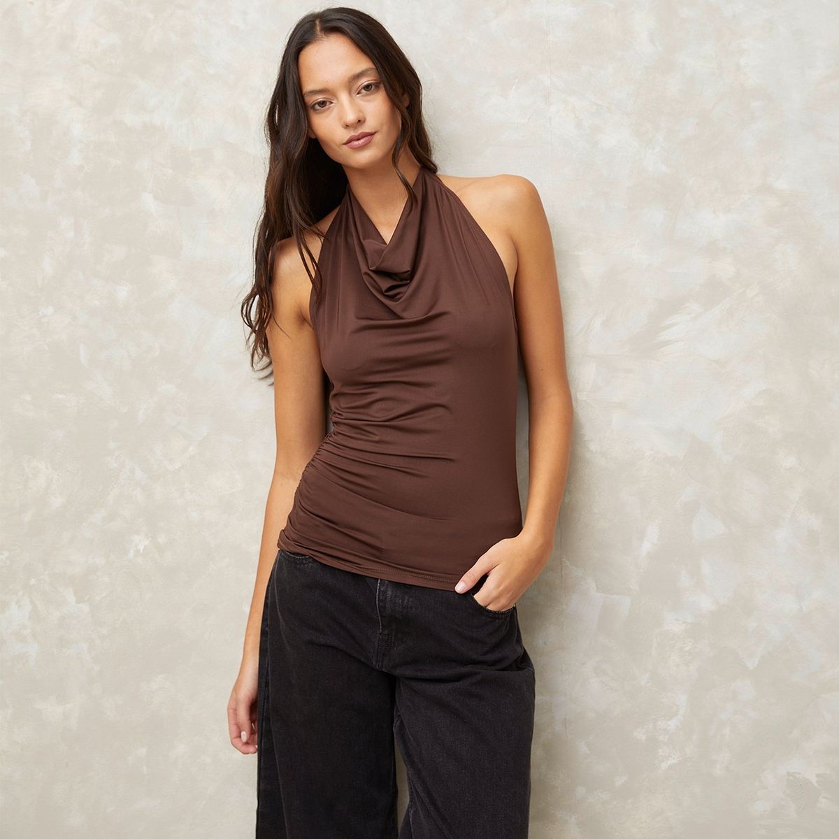 SYBILLA - Polera Sybilla Mujer Cuello Halter Casual