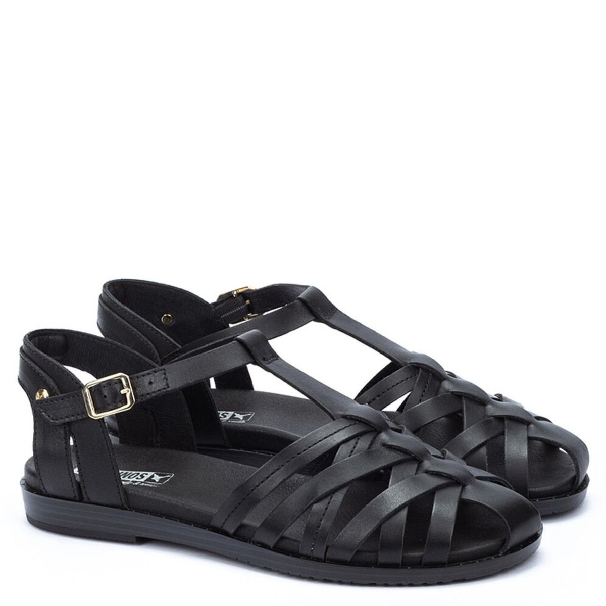 PIKOLINOS - Sandalia Mujer Cuero Negro Pikolinos