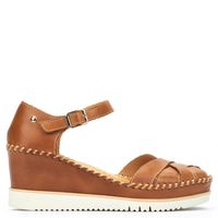 Sandalia Mujer Cuero Café