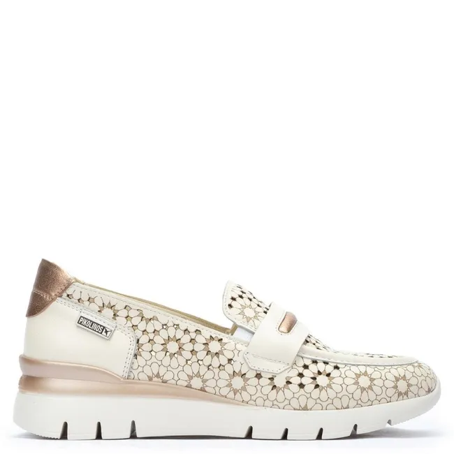 PIKOLINOS - Mocasín Mujer Cuero Blanco Pikolinos
