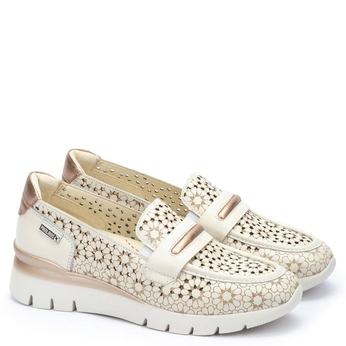 PIKOLINOS - Mocasín Mujer Cuero Blanco Pikolinos