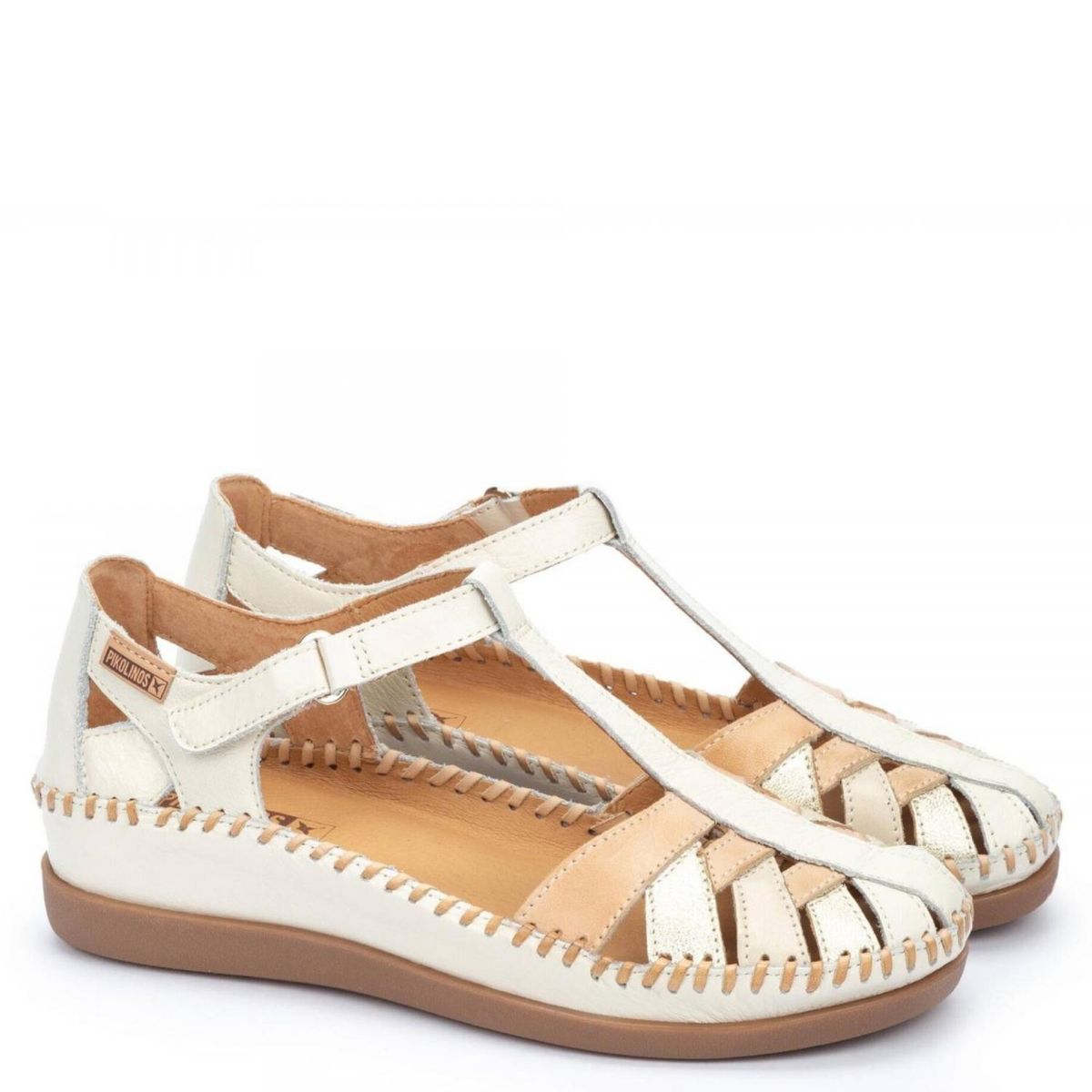 PIKOLINOS - Sandalias Mujer Cuero Blanco Pikolinos