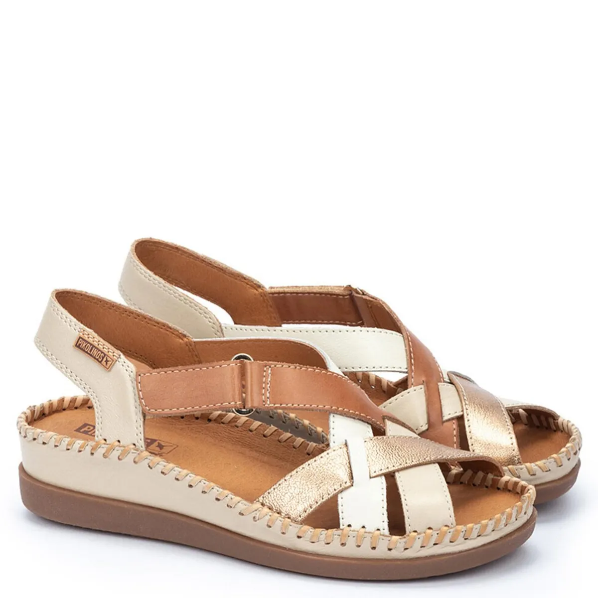 PIKOLINOS - Sandalia Mujer Cuero Beige Pikolinos