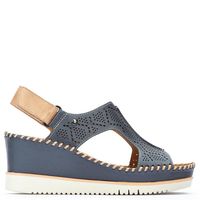 Sandalia Mujer Cuero Azul