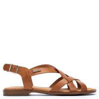 Sandalia Mujer Cuero Beige