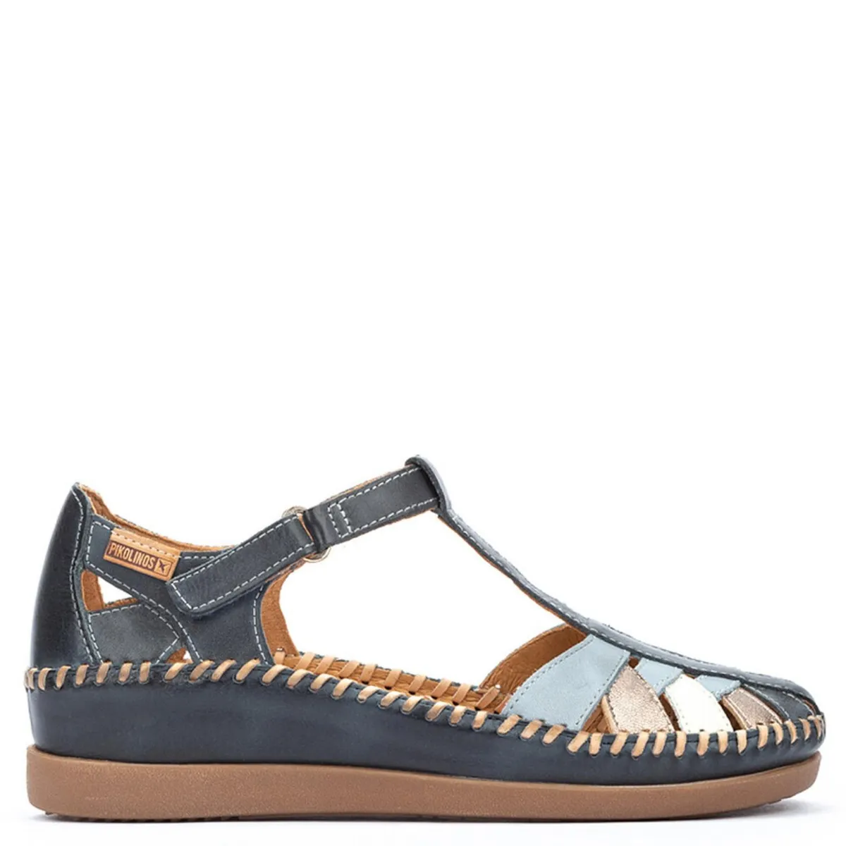 PIKOLINOS - Sandalia Mujer Cuero Azul Pikolinos