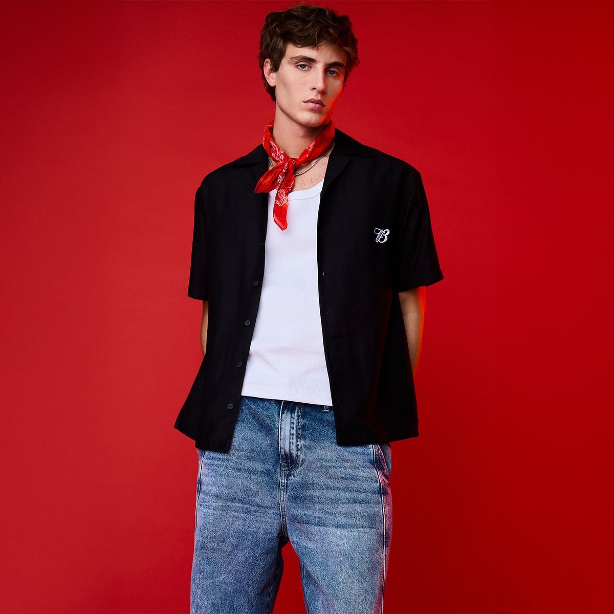 AMERICANINO - Camisa Manga Corta Boxy Fit Hombre Americanino