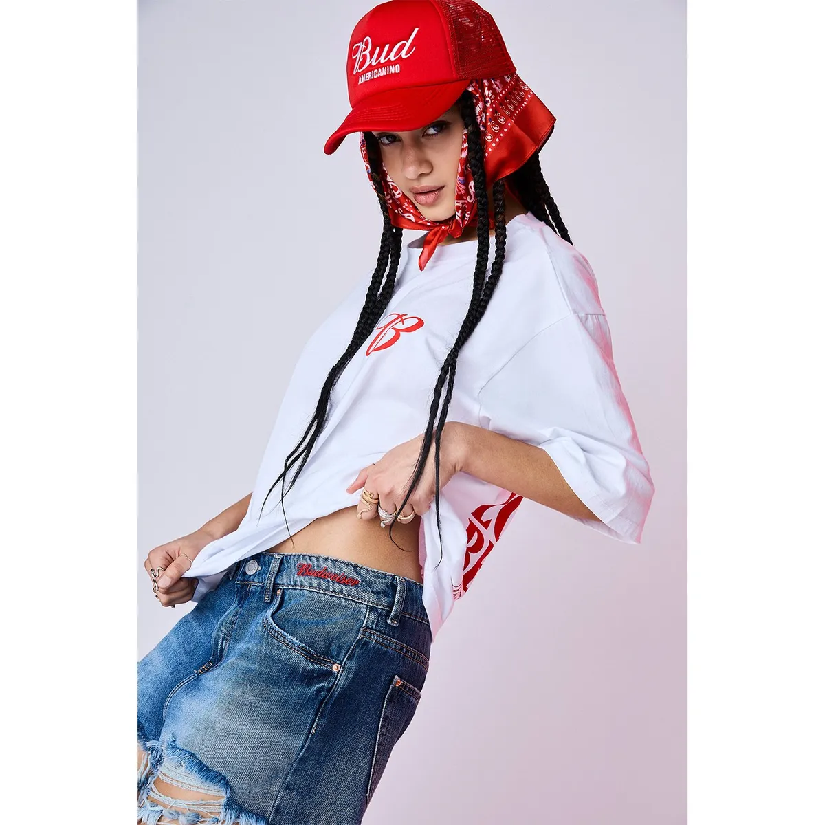 AMERICANINO - Polera Manga Corta Algodón Mujer Americanino por Budweiser