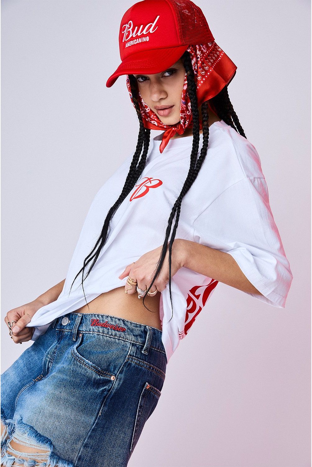 AMERICANINO - Polera Manga Corta Algodón Mujer Americanino por Budweiser