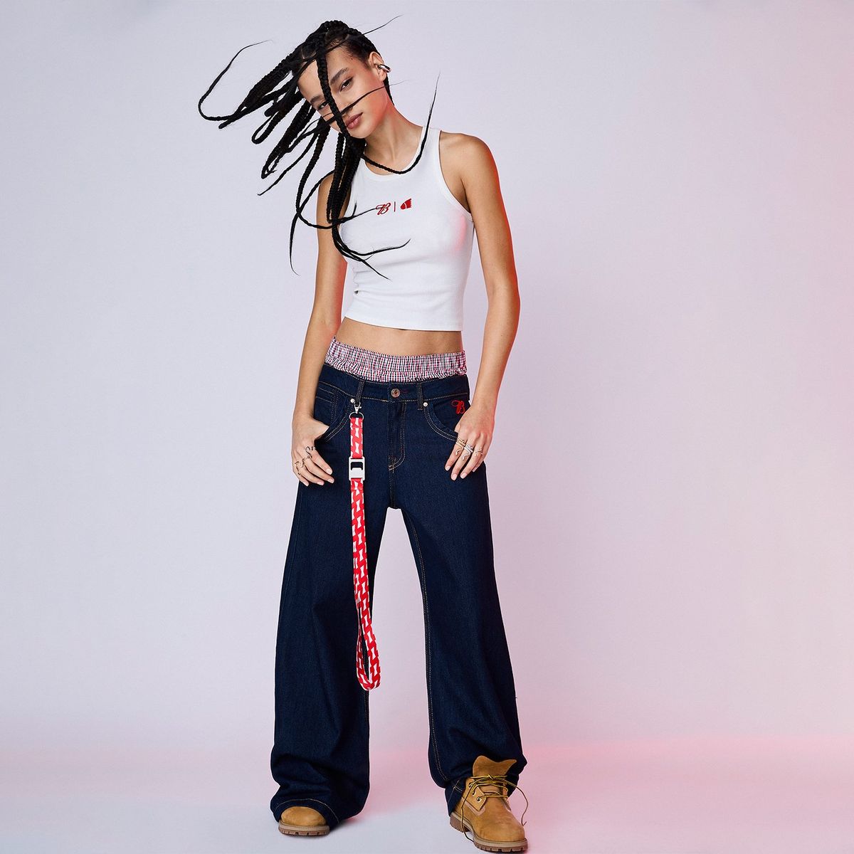 AMERICANINO - Jeans Baggy Tiro Medio Mujer Americanino