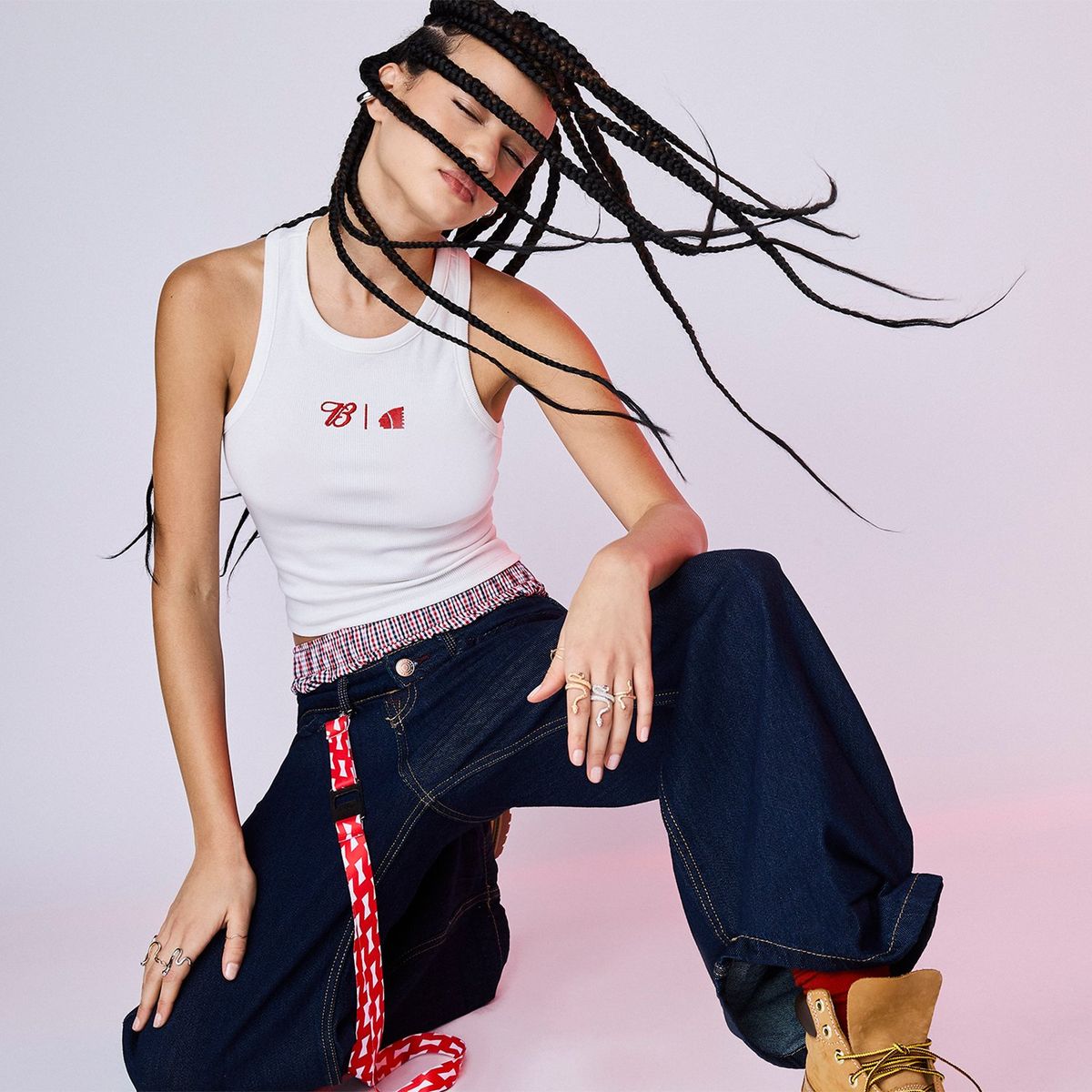 AMERICANINO - Jeans Baggy Tiro Medio Mujer Americanino