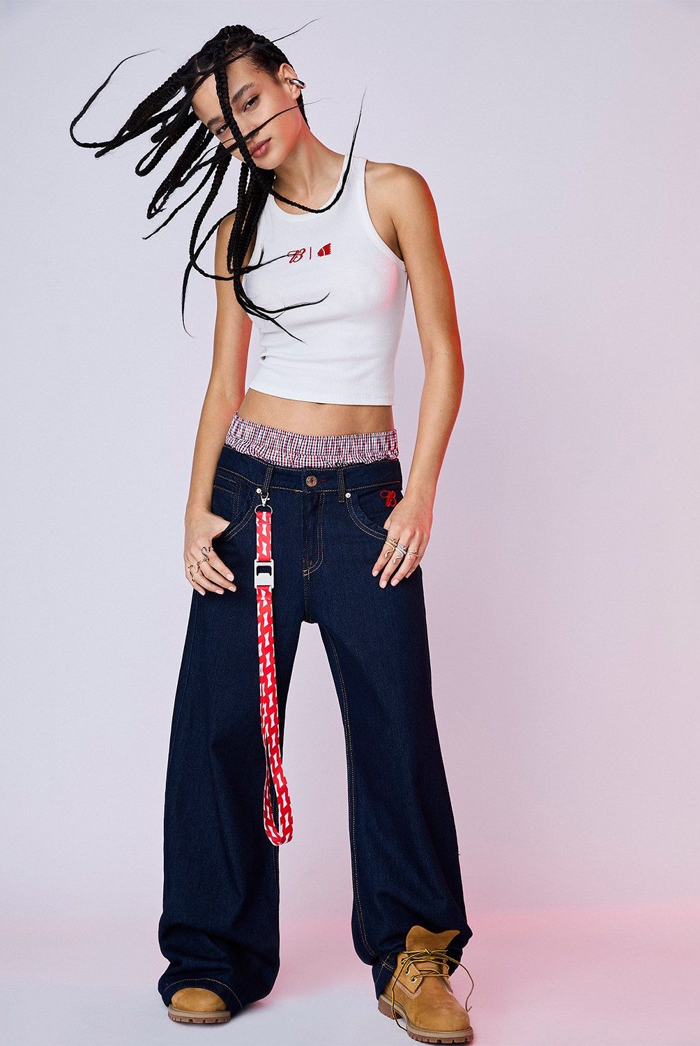 AMERICANINO - Jeans Baggy Tiro Medio Mujer Americanino