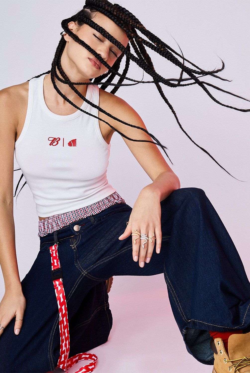 AMERICANINO - Jeans Baggy Tiro Medio Mujer Americanino
