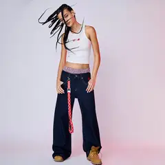 AMERICANINO - Jeans Baggy Tiro Medio Mujer