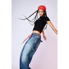 AMERICANINO - Jeans Cargo Tiro Medio Mujer por Budweiser