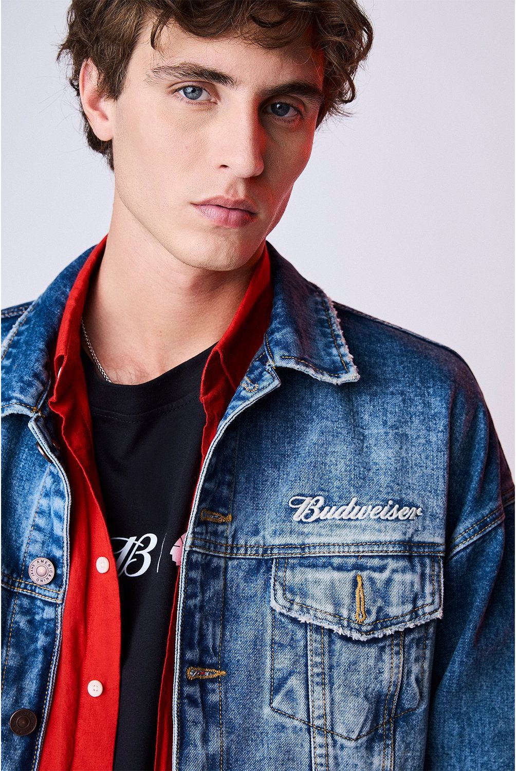 AMERICANINO - Chaqueta Denim Oversize Budweiser Hombre Americanino