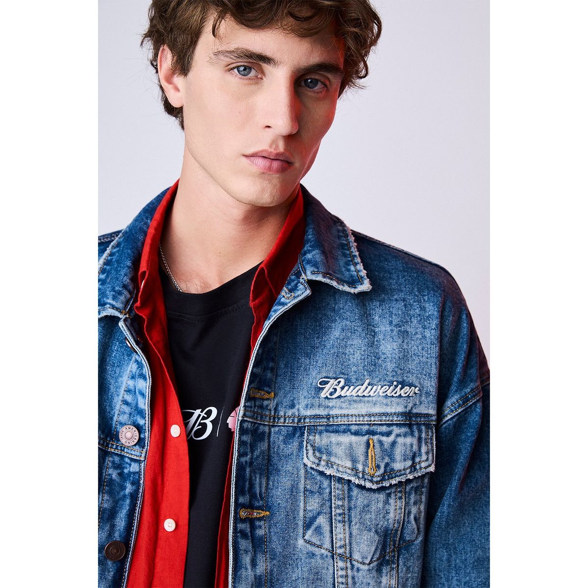 AMERICANINO - Chaqueta Denim Oversize Budweiser Hombre Americanino