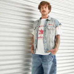 AMERICANINO - Chaqueta Sin Mangas Denim Oversize Budweiser Hombre