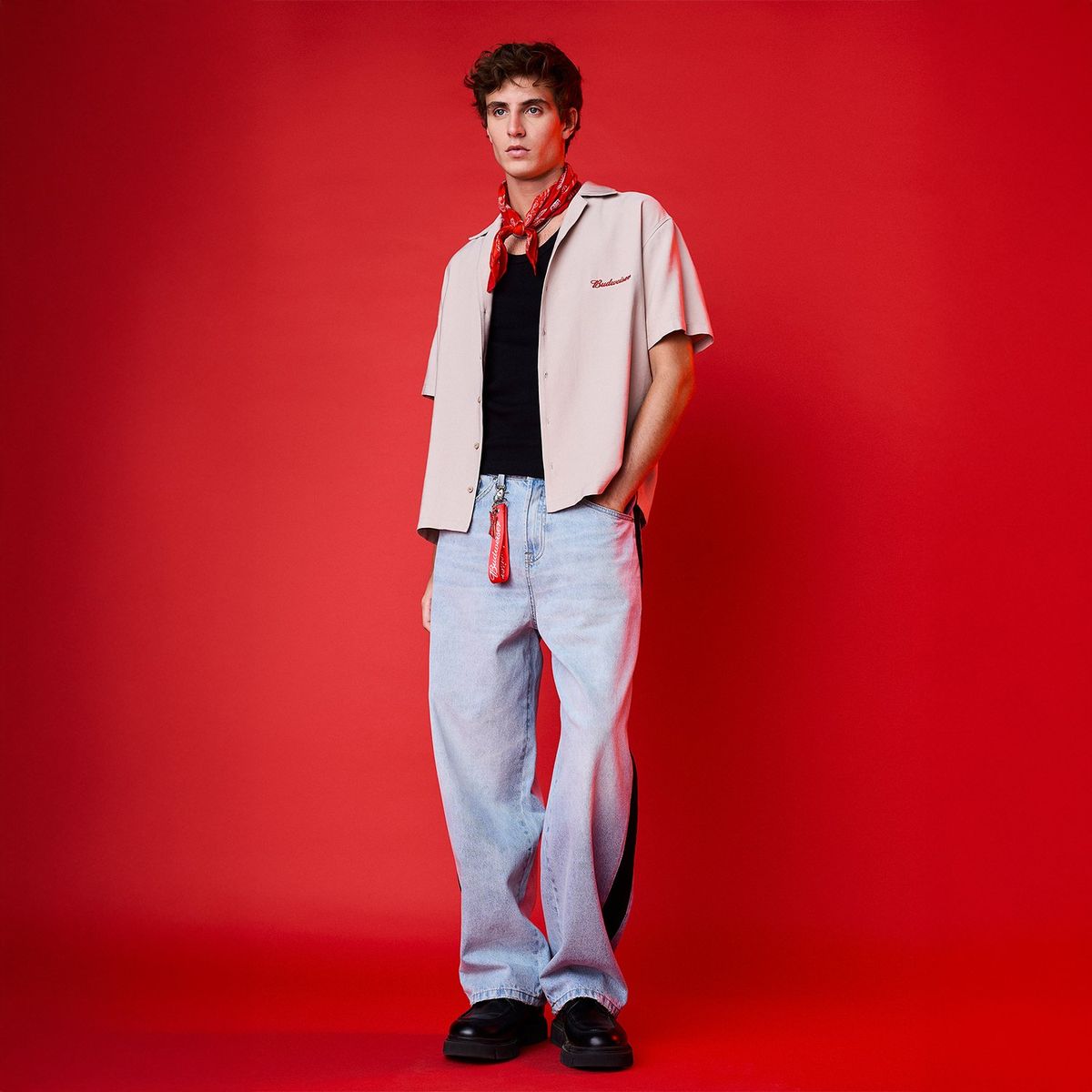 AMERICANINO - Jeans Baggy Budweiser Hombre Americanino