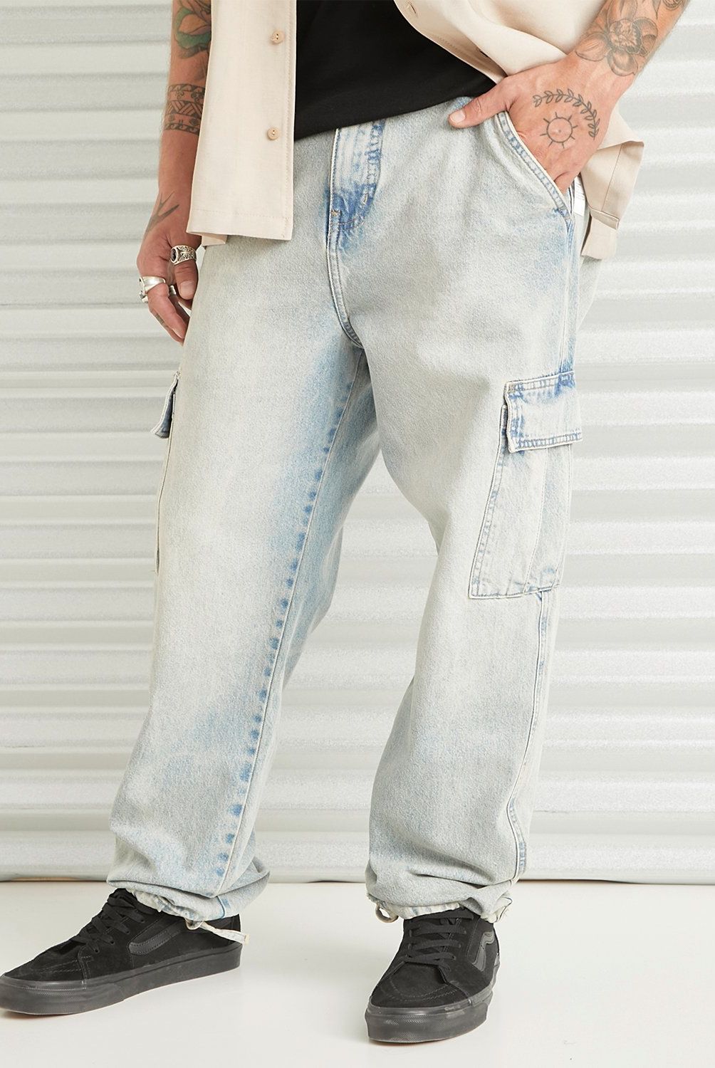 AMERICANINO - Jeans Cargo Budweiser Loose Fit Hombre Americanino
