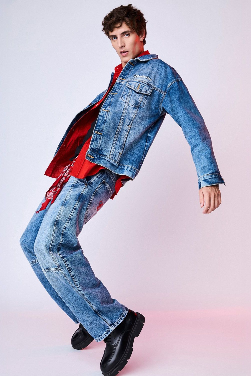AMERICANINO - Jeans Baggy Budweiser Hombre Americanino