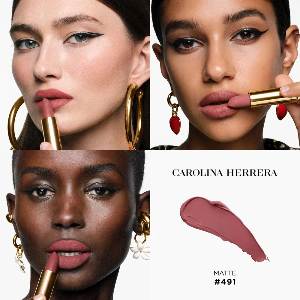 Carolina Herrera Fabulous Kiss Lipstick Matte 491 5th Ave Rose, foto 3