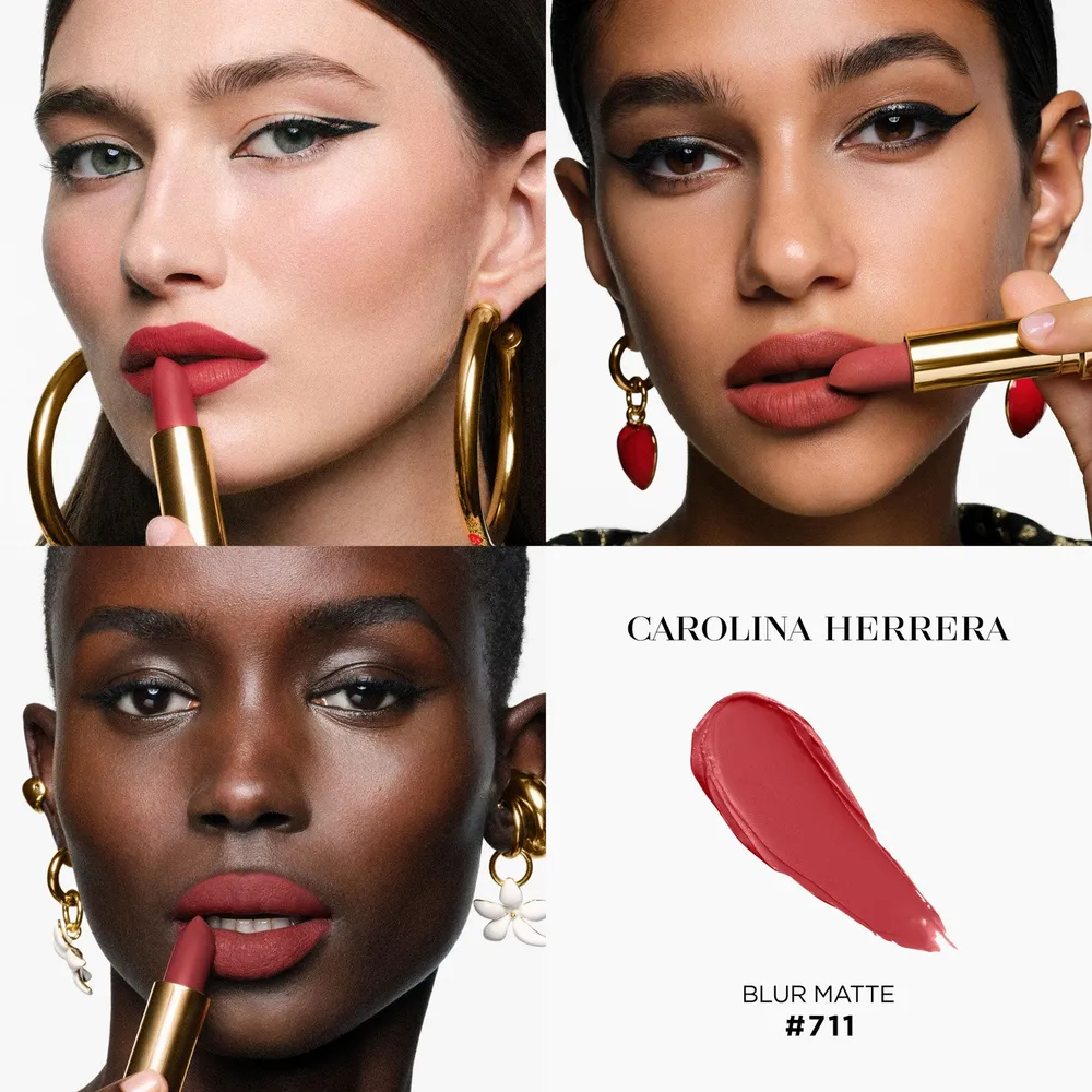 Carolina Herrera Fabulous Kiss Lipstick Blur Matte 711 Brick City Rouge, foto 3