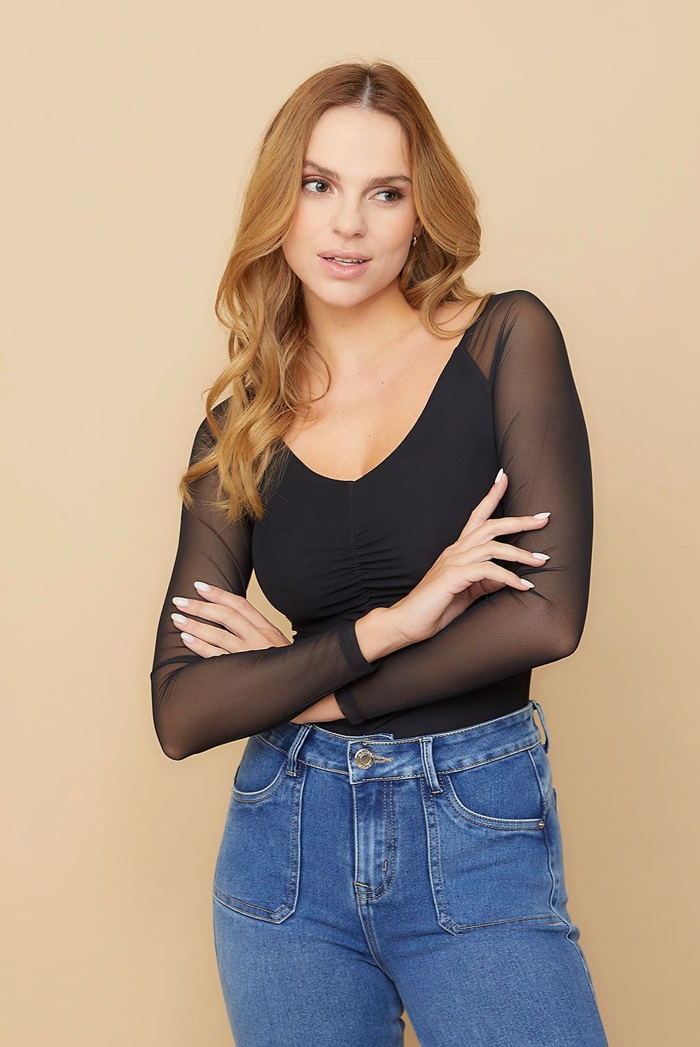 MOSSIMO - Body Manga Larga Mujer Mossimo