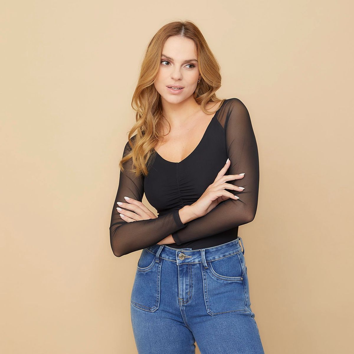 MOSSIMO - Body Manga Larga Mujer Mossimo