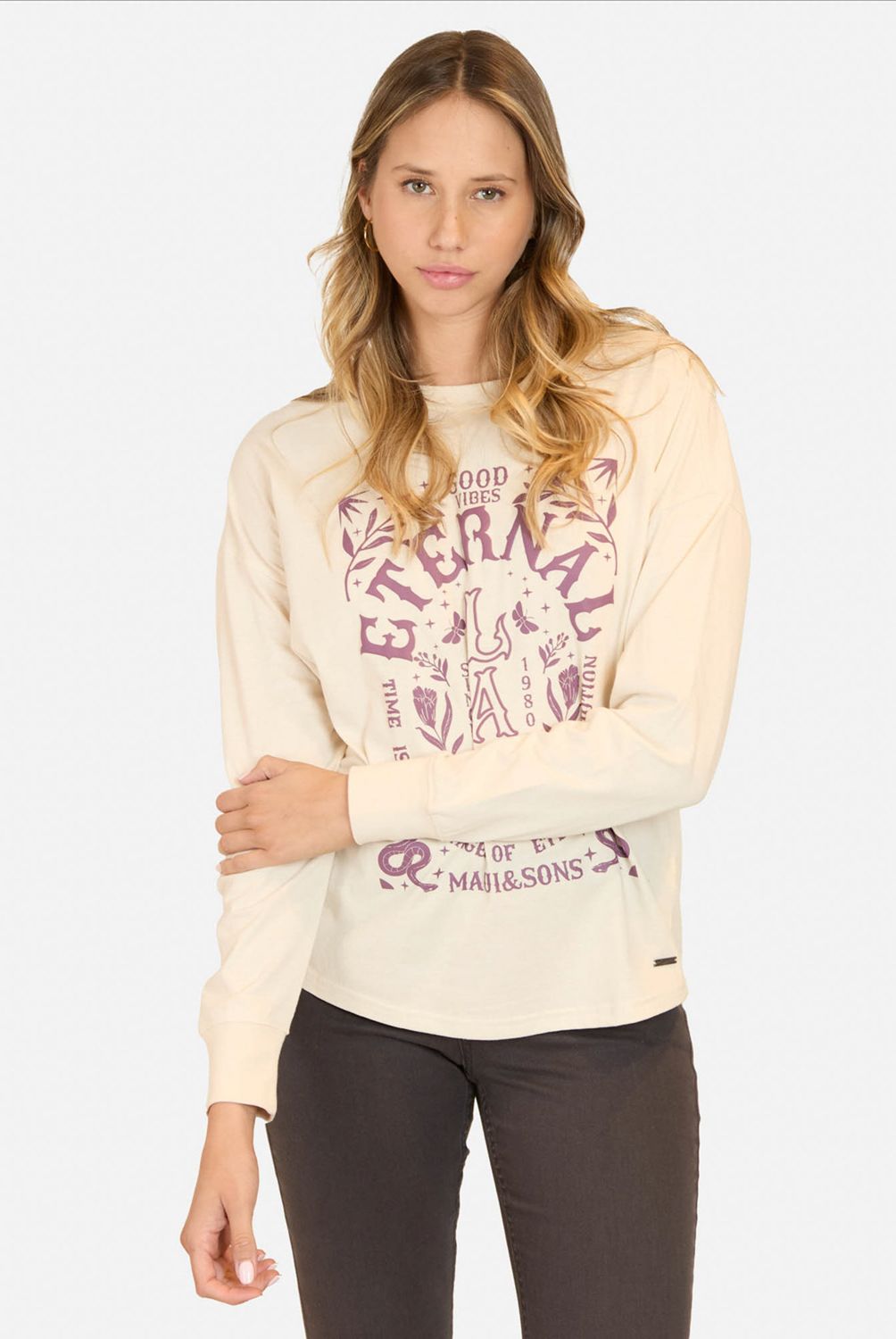 MAUI AND SONS - Polera Manga Larga Algodón Mujer Maui