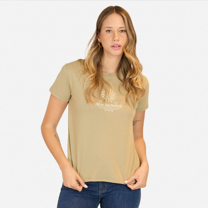MAUI AND SONS - Polera Manga Corta Algodón Mujer Maui