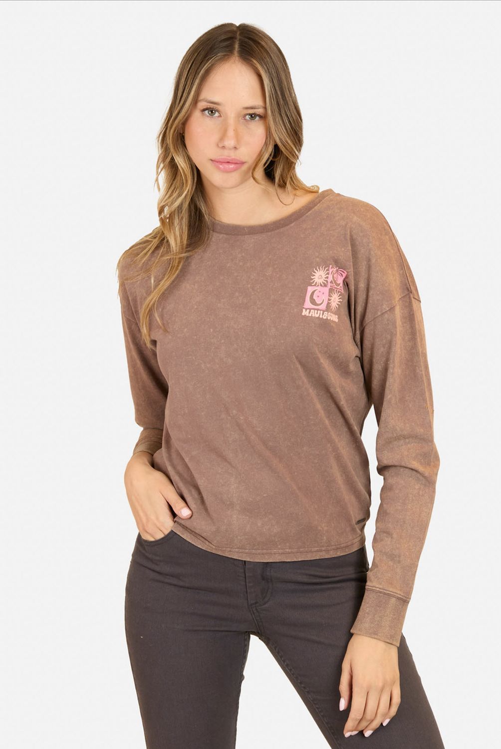MAUI AND SONS - Polera Manga Larga Algodón Mujer Maui