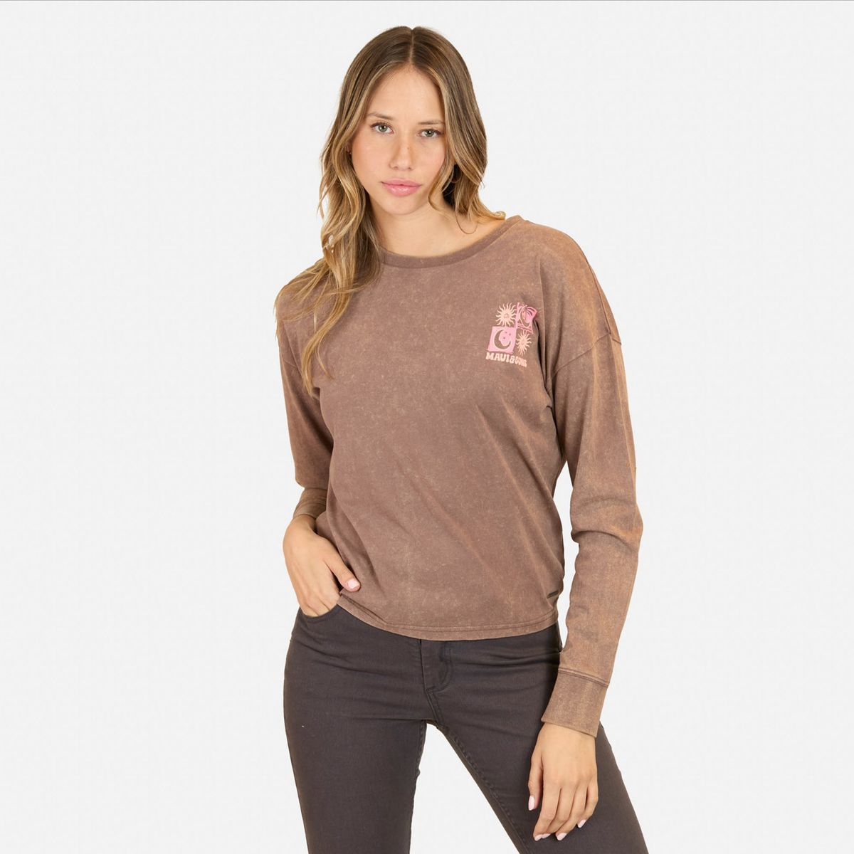 MAUI AND SONS - Polera Manga Larga Algodón Mujer Maui