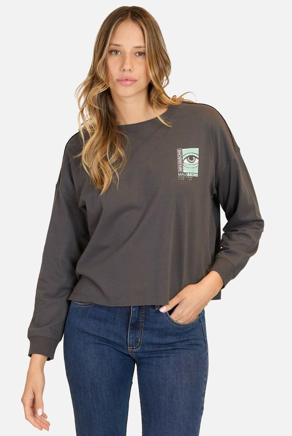 MAUI AND SONS - Polera Manga Larga Algodón Mujer Maui