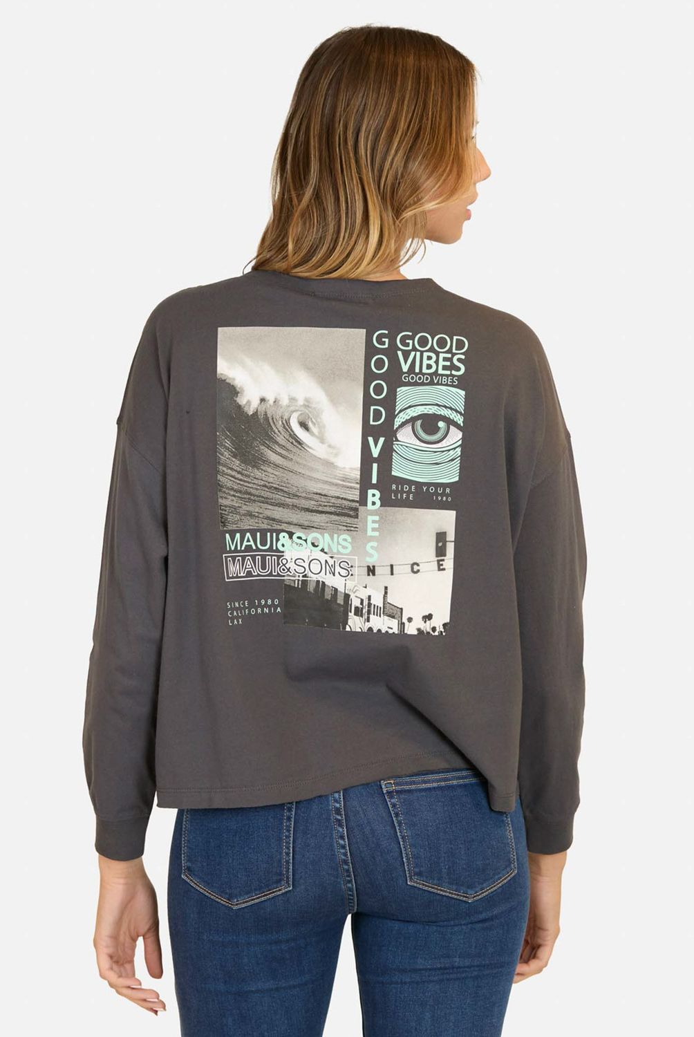 MAUI AND SONS - Polera Manga Larga Algodón Mujer Maui