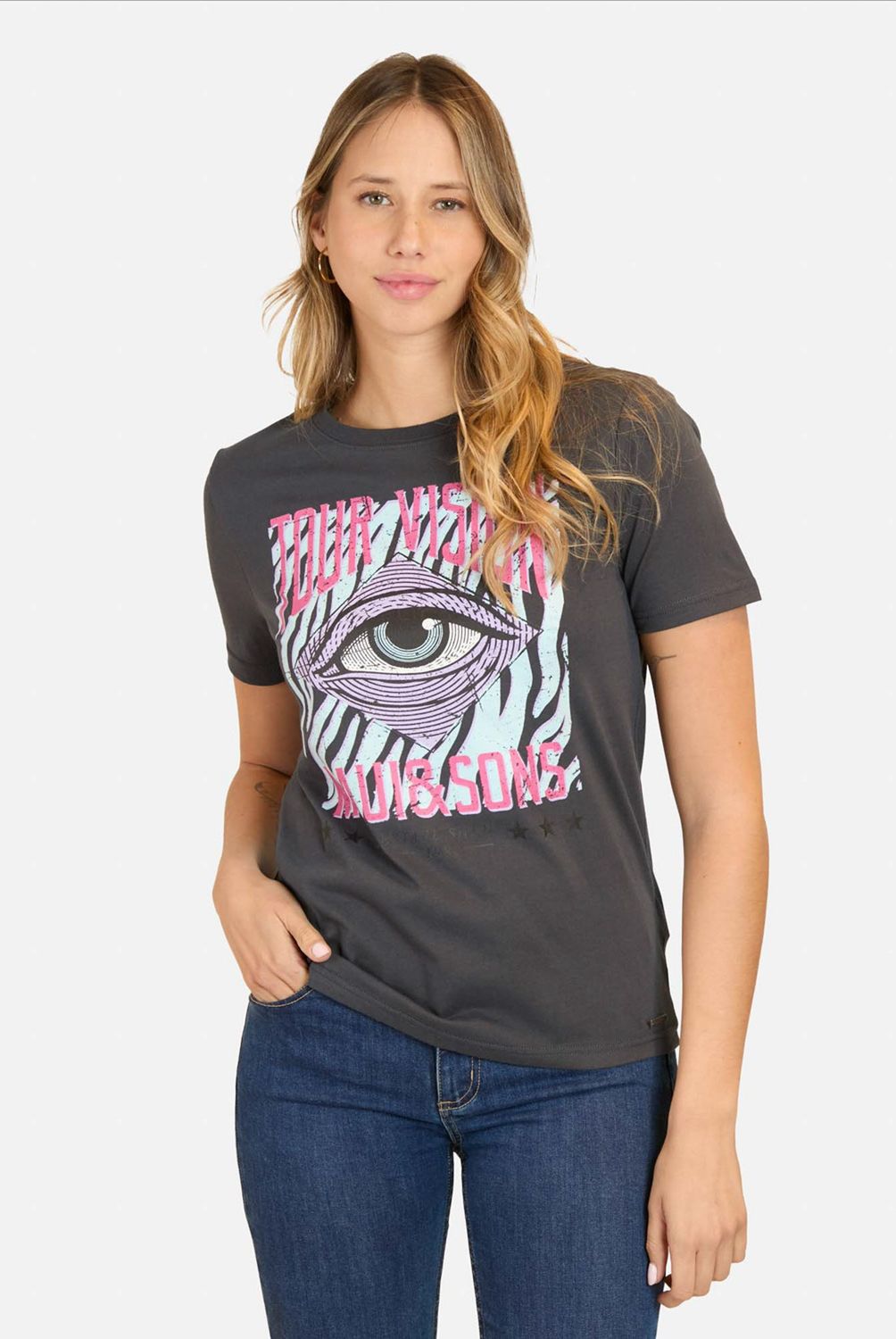 MAUI AND SONS - Polera Manga Corta Algodón Mujer Maui